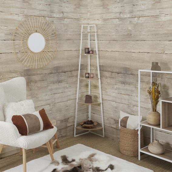 Regał CORNER Narożny z 5 Półkami Biały