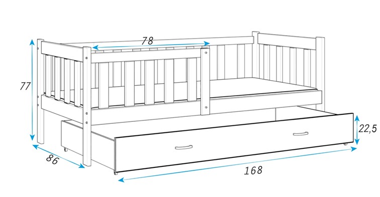 Łóżko Dziecięce MARK 80x160 Sosna