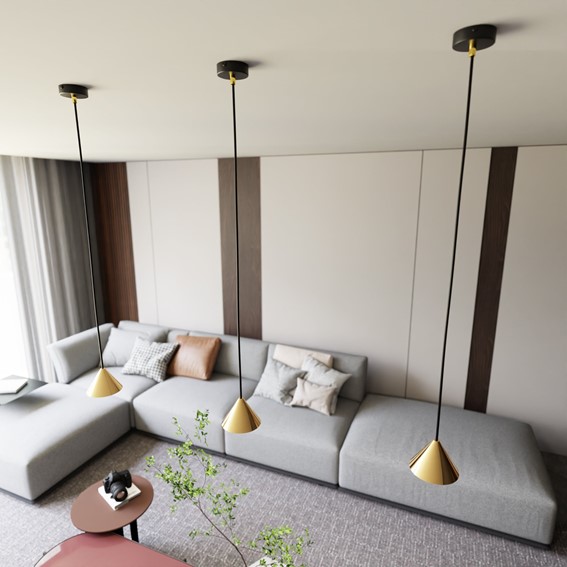 Lampa Wisząca ELIT 1 Czarny/Złoty