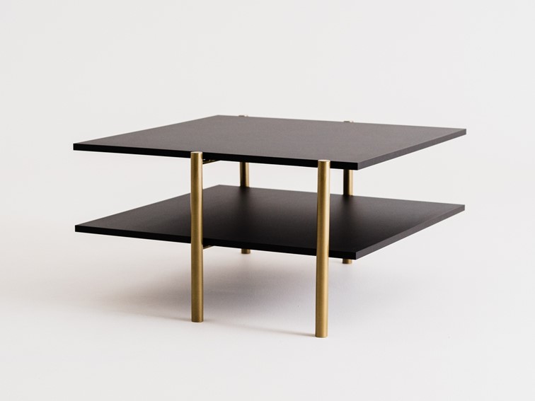 Stół  Kawowy Rave Basic 80x85 Czarny/Złoty