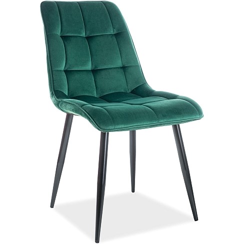Krzesło CHIC Velvet Czarny/Zielony