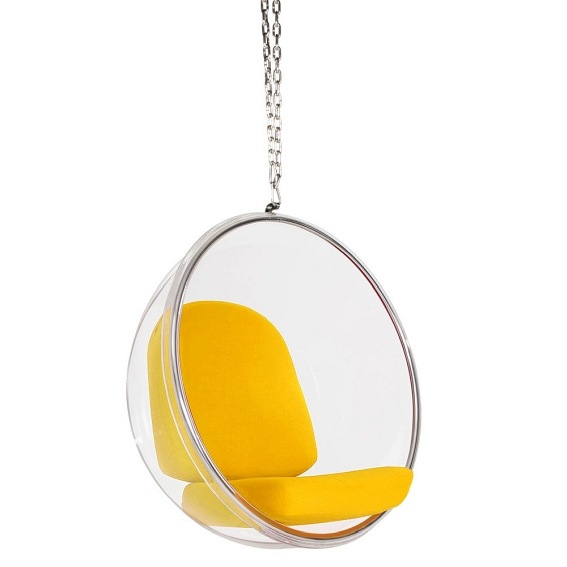 Fotel wiszący BUBBLE Poduszka Żółta