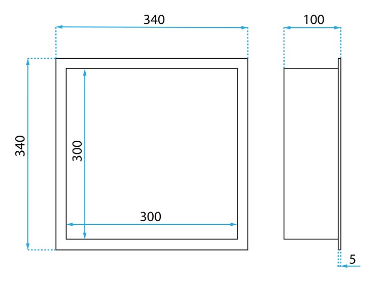 Półka Wnękowa Łazienkowa 04 30X30X10 Czarny