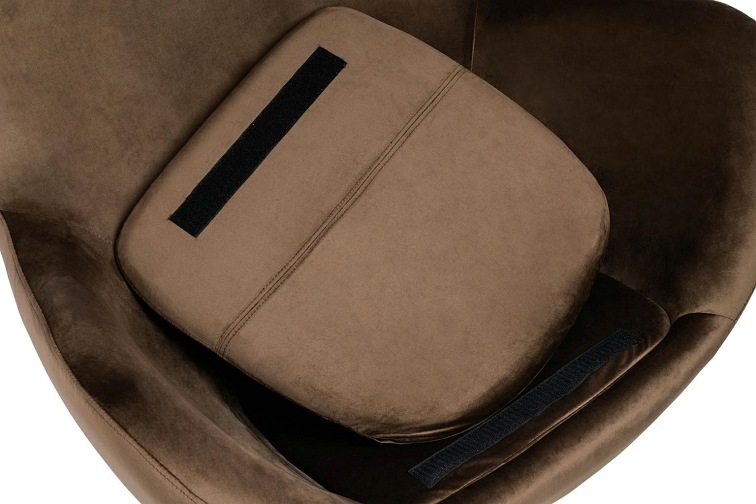 Fotel Szeroki Egg Velvet 70x80x110 Brązowy