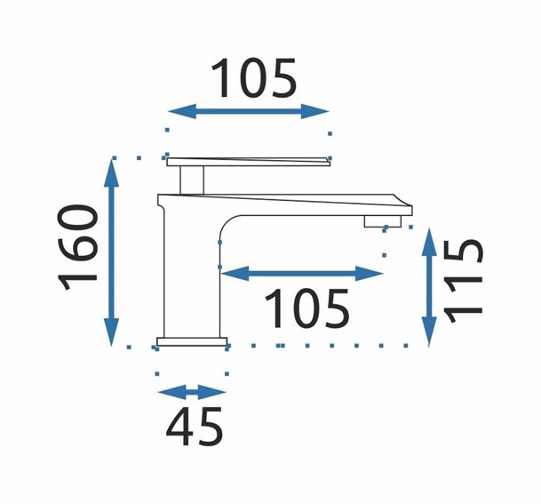 Bateria Umywalkowa Niska ROMANO Czarny Przecierany