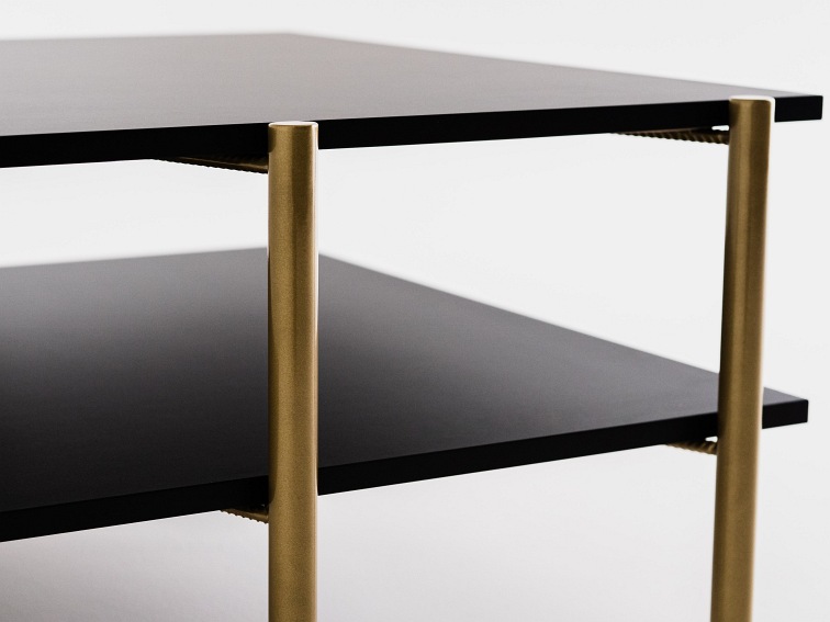 Stół  Kawowy Rave Basic 80x85 Czarny/Złoty