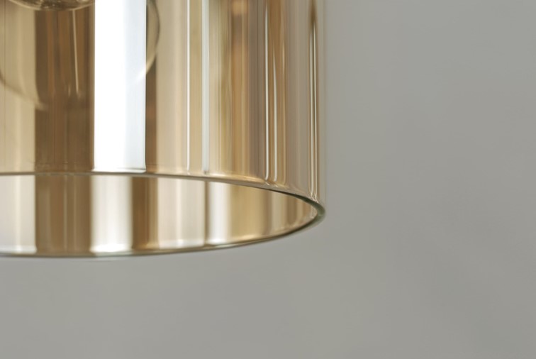 Lampa Wisząca AIGO K-5875 Czarny/Bursztynowy/Złoty