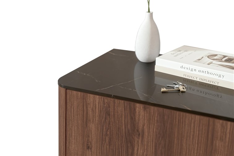 Komoda SOLANO KM-2 Orzech Warmia/Czarny Marmur