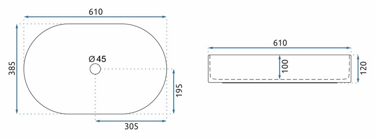 Umywalka Nablatowa NADIA 60 MATT Czarny