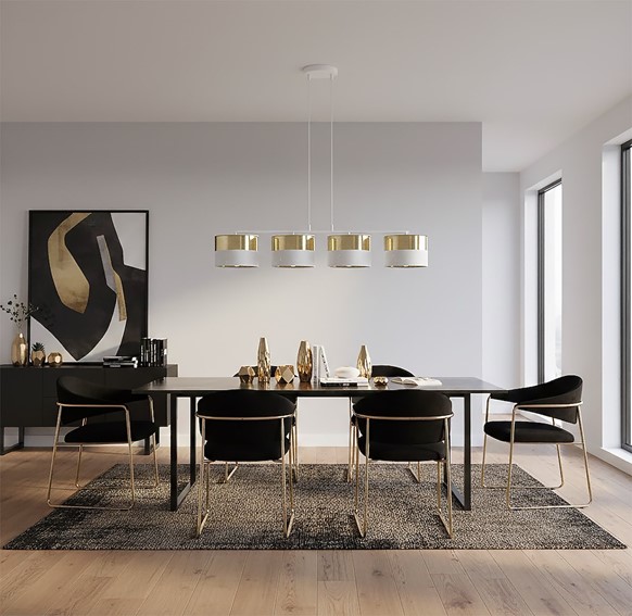 Lampa Wisząca LUX 4 Czarny/Złoty