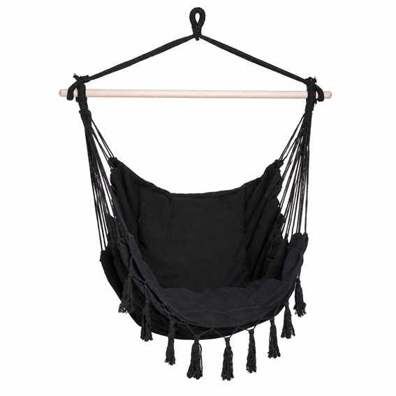 Fotel Hamakowy RIVA Boho Czarny