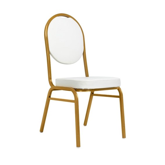 Krzesło Bankietowe/Konferencyjne HESTIA Biały/Złoty
