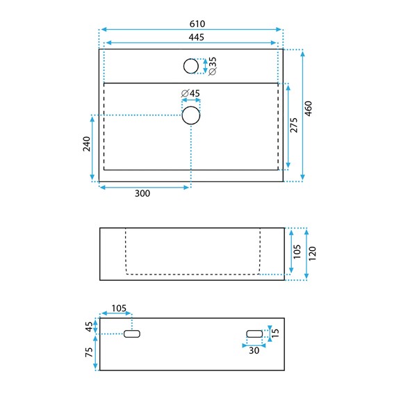 Umywalka Nablatowa Konglomeratowa ALISON 60 Biały
