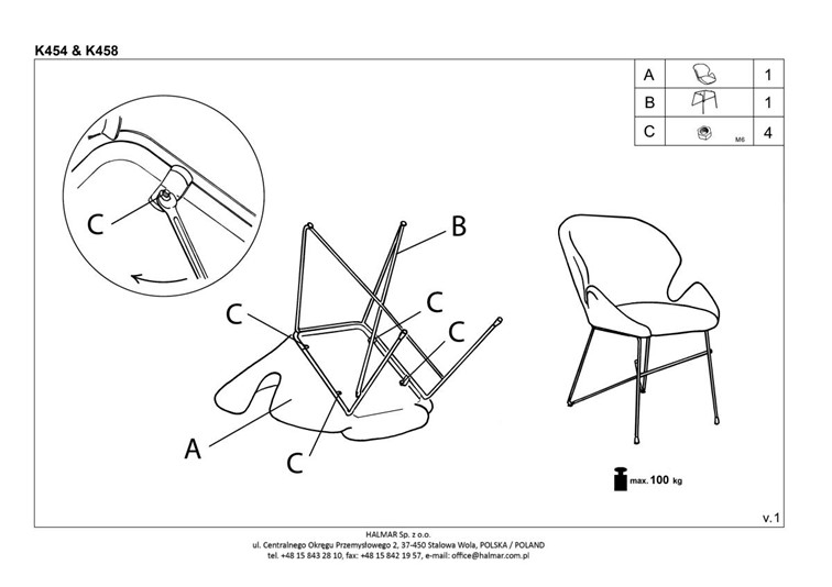 Krzesło K458 Czarny/Ciemny Zielony