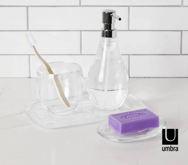 UMBRA dozownik do mydła DROPLET przezroczysty