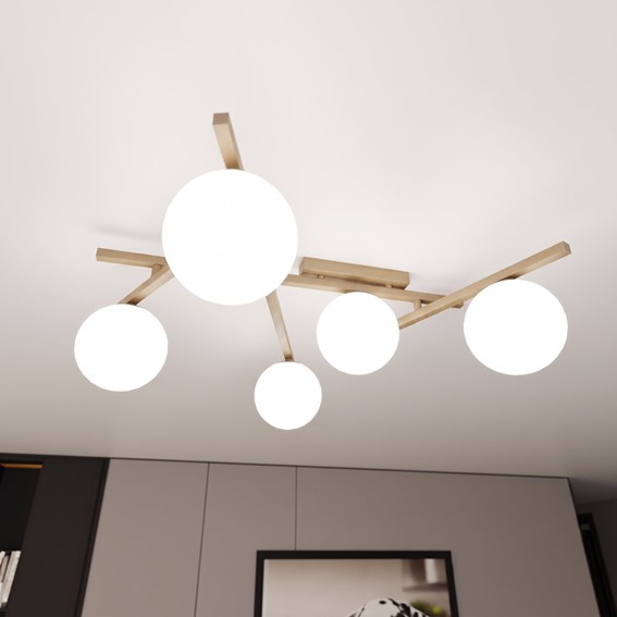 Lampa Sufitowa SMART 5 Beżowy/Opal