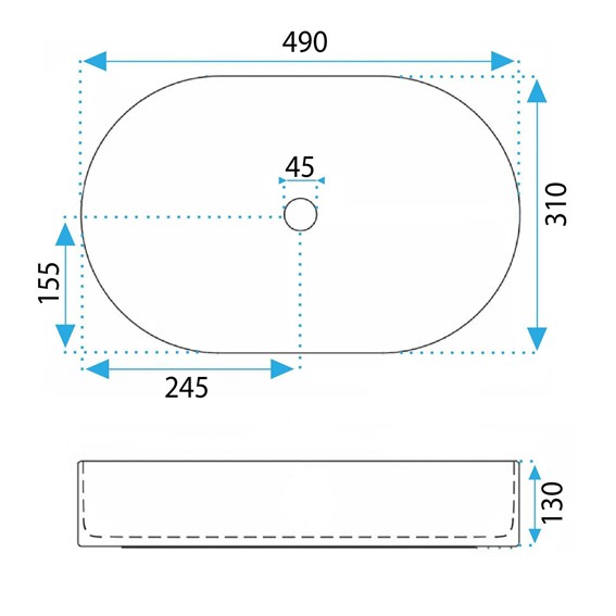 Umywalka Nablatowa VANDA 48 Oliwkowy
