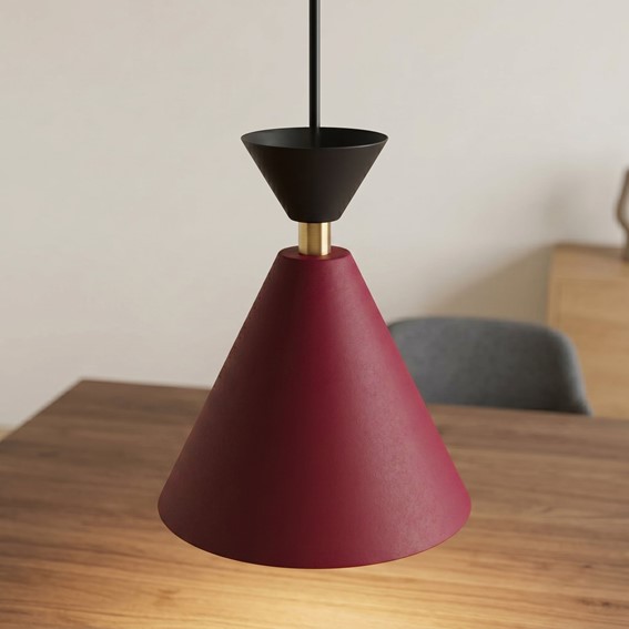 Lampa Wisząca KLEVER 3PREM Burgundowy/Czarny