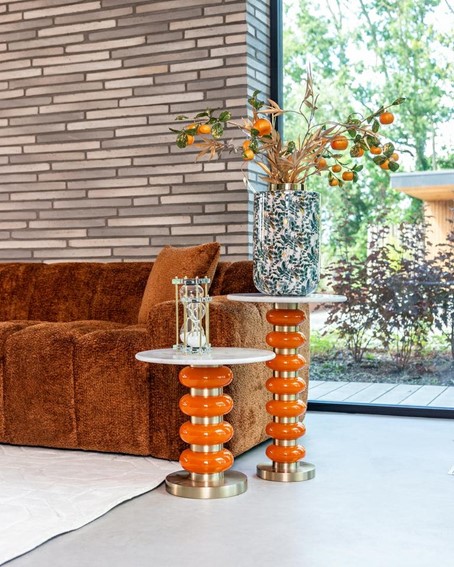 Stolik BOANN Fi46cm Pomarańczowy