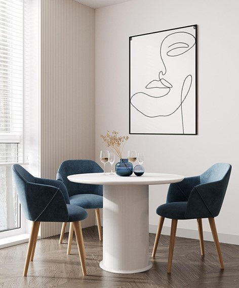 Stół ELIA 100cm Okrągły Biały