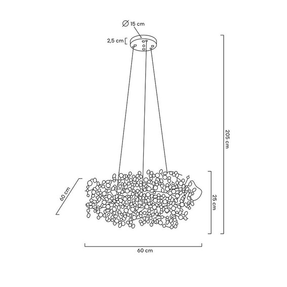 Lampa Wisząca MONETE 60 Złoty