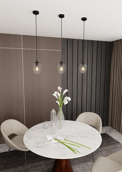 Lampa Wisząca ISTAR 1 Czarny/Transparentny