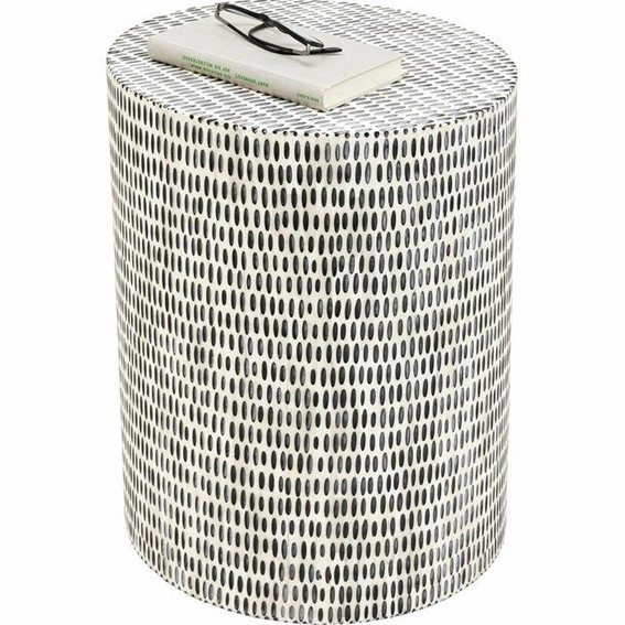 Stolik PIANO Fi36cm Biały/Czarny