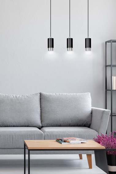 Lampa Wisząca FUMIKO 3 Czarny/Chrom