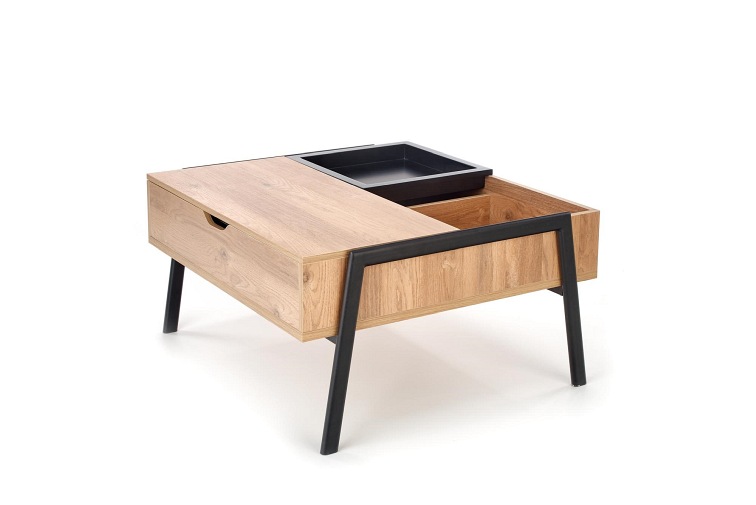 Ława Podium 80x85x43 Naturalny/Czarny