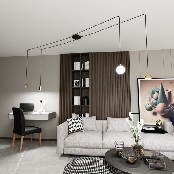 Lampa Wisząca FUJI 4 Złoty