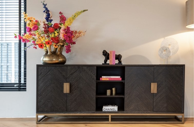 Komoda BLACKBONE BRASS Czarny/Złoty