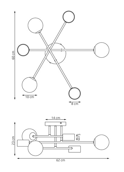 Lampa Sufitowa HOLON 6 Czarny