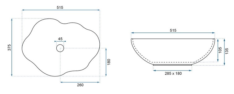 Umywalka Nablatowa PEARL Biały