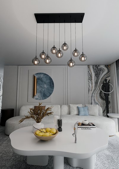 Lampa Wisząca COSMO 9 Czarny/Grafitowy