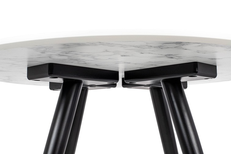 Stół Padrino 90x90x76 Biały/Czarny