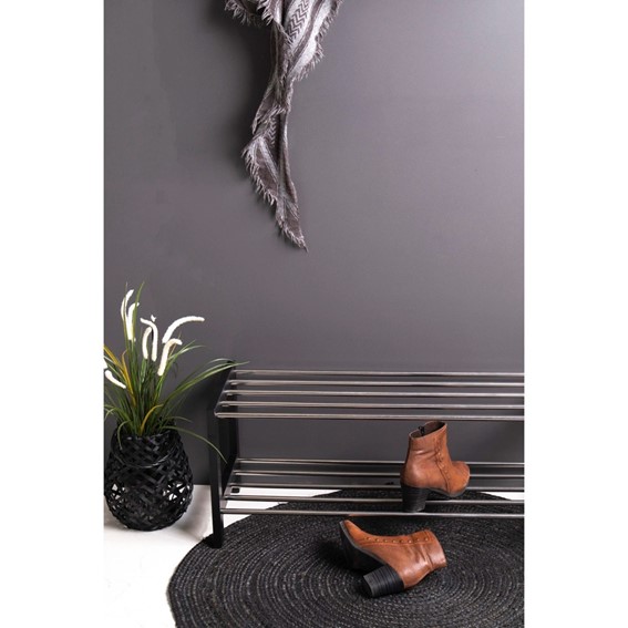 Półka na Buty PADOVA 78cm Czarny/Srebrny