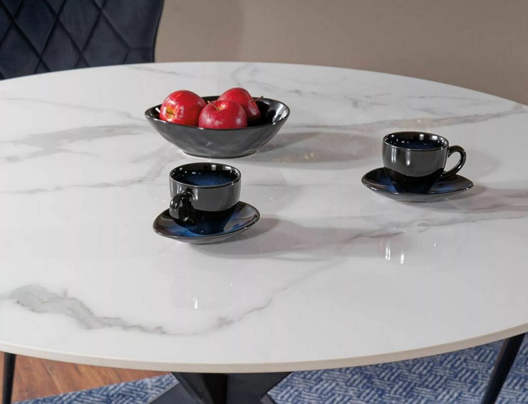 Stół TALIA fi90 Czarny/Biały