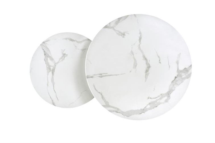 Zestaw 2 Ław MERCURY 2 fi60/80 Srebrny/Biały Marmur