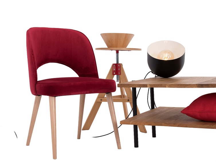 Krzesło Buko 45x50x85 Soczysta Żurawina/Naturalny