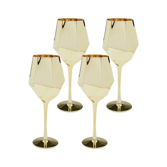 Komplet (4 szt.) Kieliszek do Wina DIAMOND 660ml Złoty