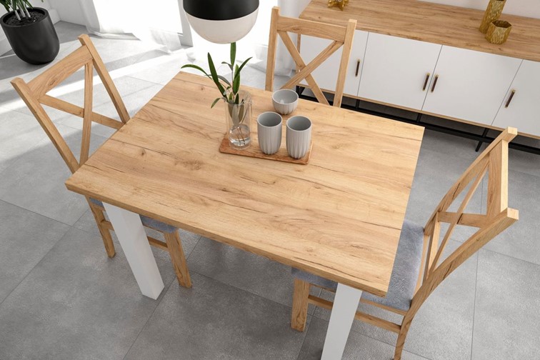 Stół MONTE 70x100 Dąb Złoty Craft/Biały