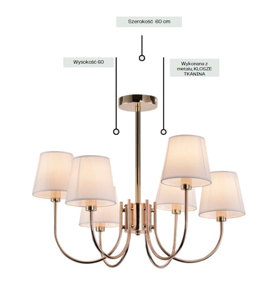 Żyrandol MAGNUM 6 Złoty