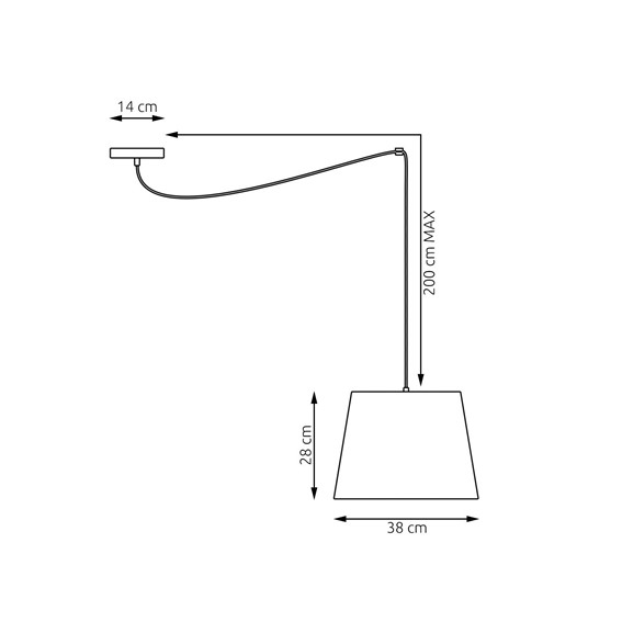 Lampa Wisząca ASCOT 1 Szary
