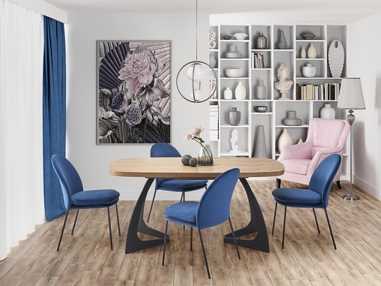 Stół Rozkładany Veldon 90x160 Dąb/Czarny