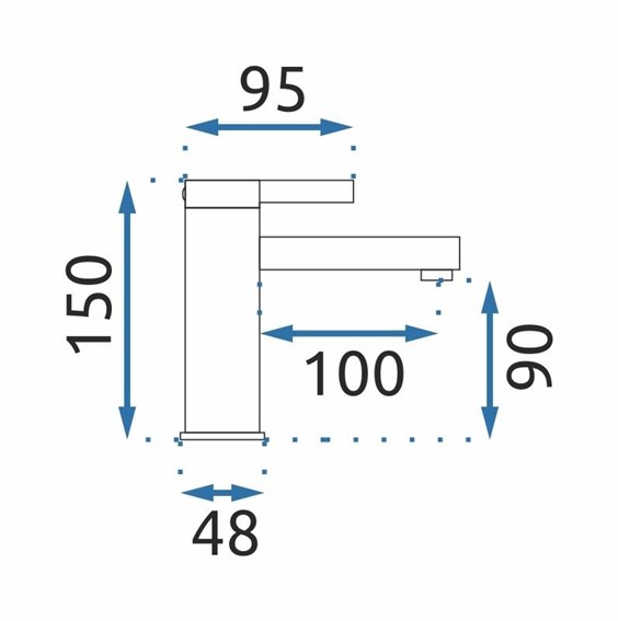 Bateria Umywalkowa Niska POLO Czarny/Złoty
