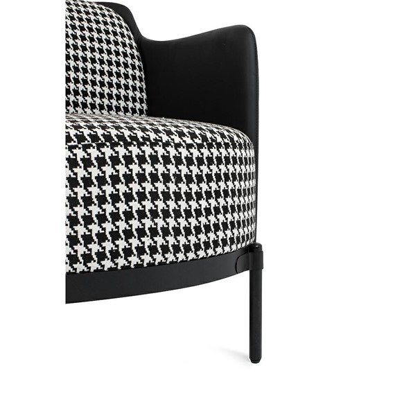 Fotel VENICE BLACK Czarny/Biały