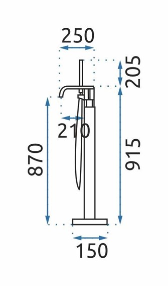 Bateria Wannowa Podłogowa CARAT Złoty