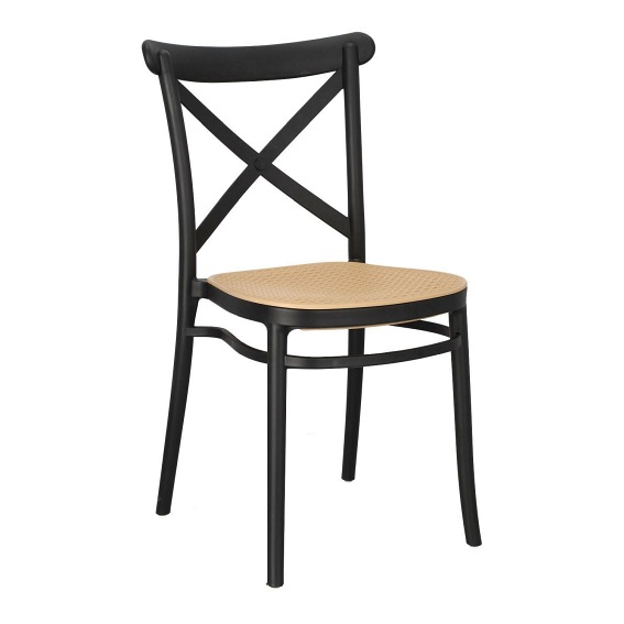 Krzesło Moreno 50x47x84 Czarny/Brązowy