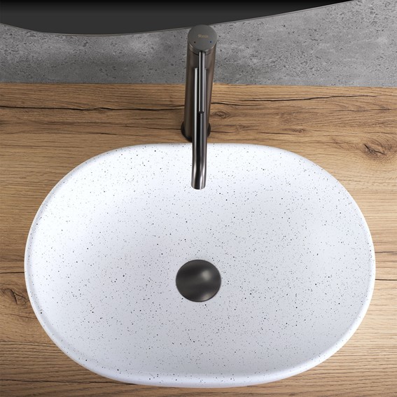 Umywalka Nablatowa AMELIA 48 Biały/Czarny