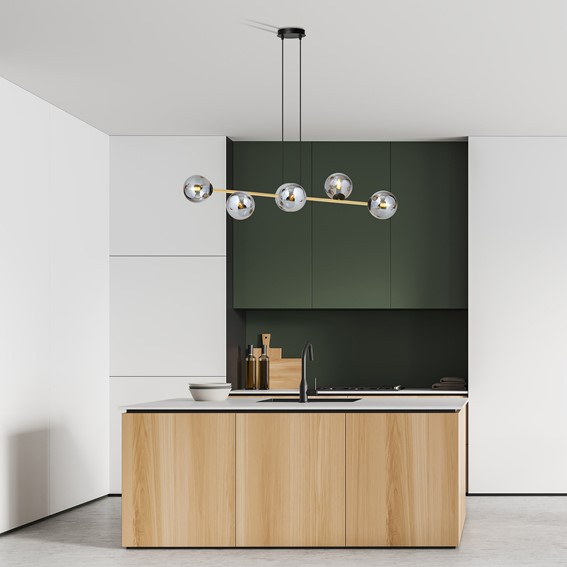 Lampa Wisząca GRAVITY 6 Czarny/Złoty/Grafitowy